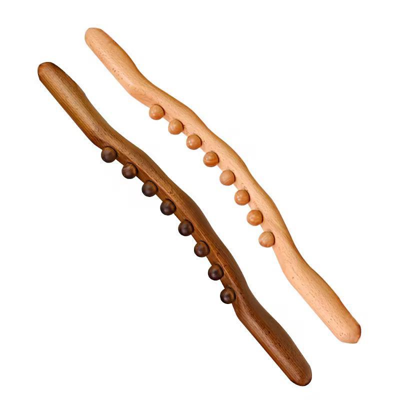 מקל עיסוי בודד מעץ מעוקל