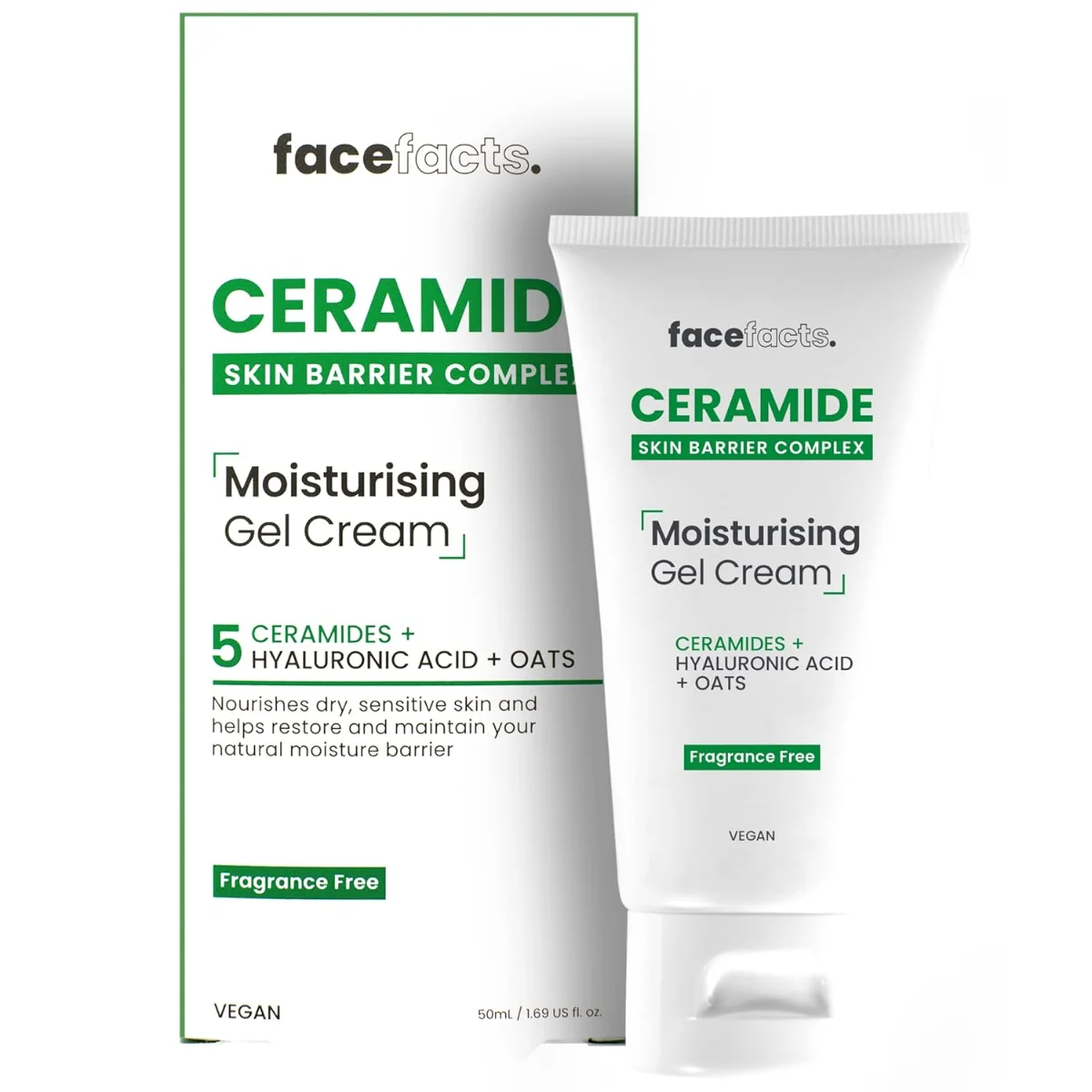 Face Fact Gel קרם עם חומצה היאלורונית ושיבולת שועל 50 מ"ל