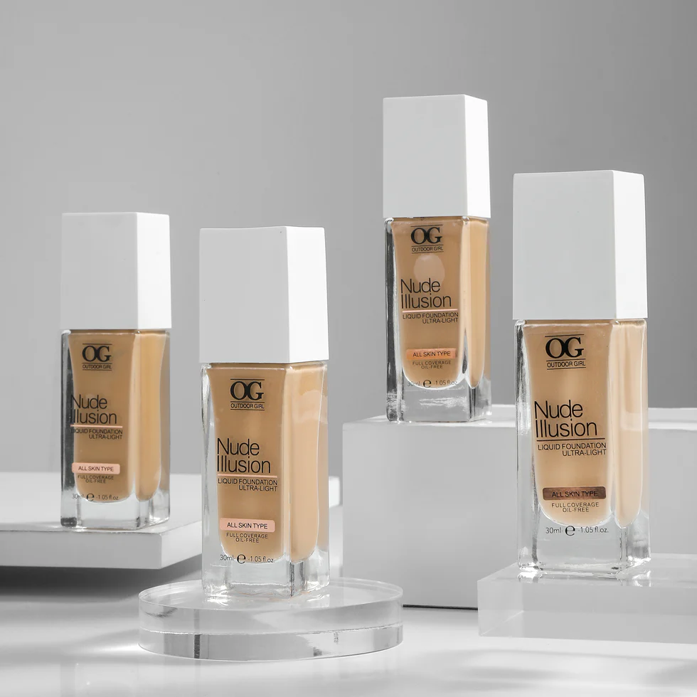 OG Nude Foundation עם חומצה היאלורונית ומי ורדים, 30 מ"ל