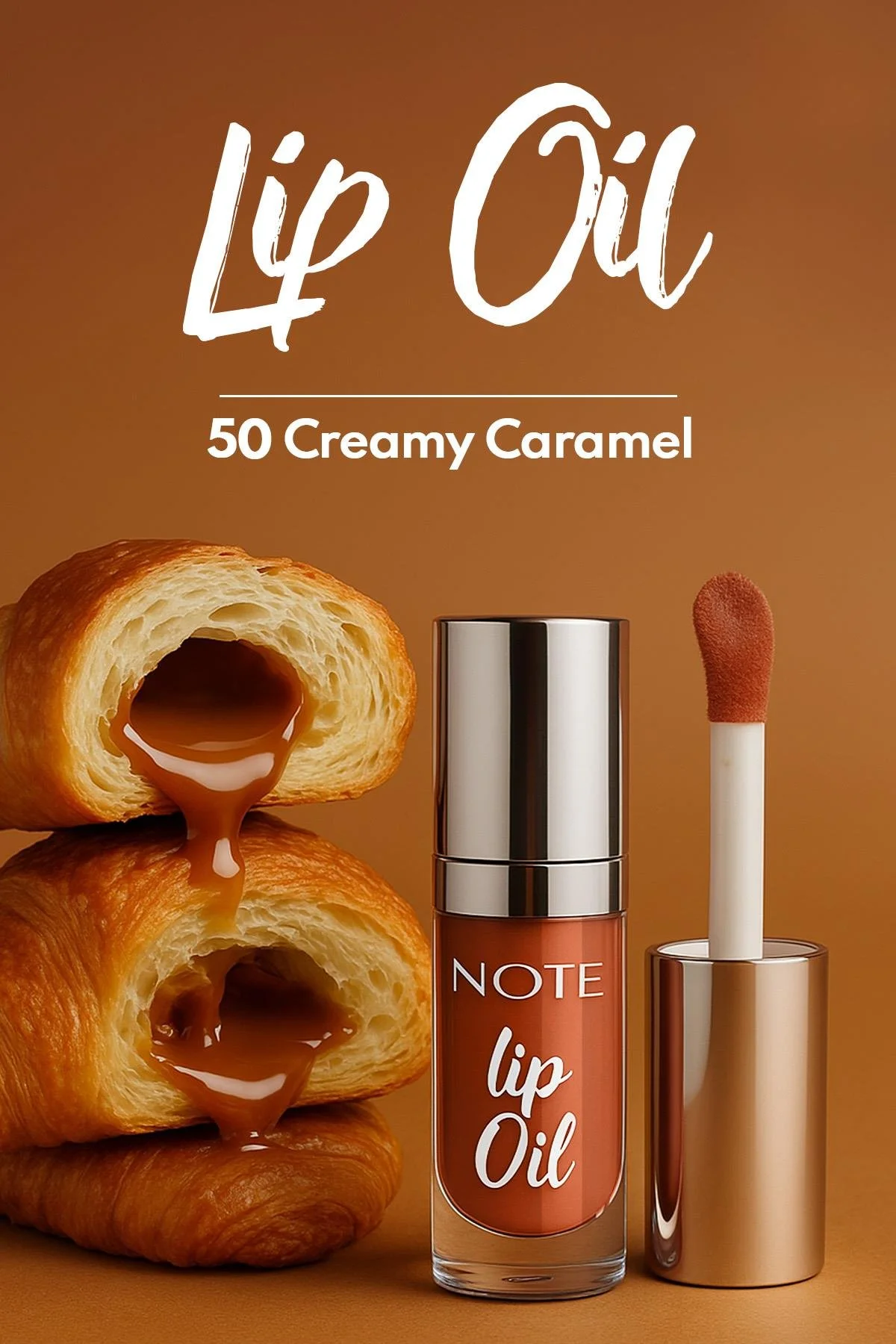 Note Lip Oil 50 Creamy Caramel Moisturizing Lip Gloss - חום 3