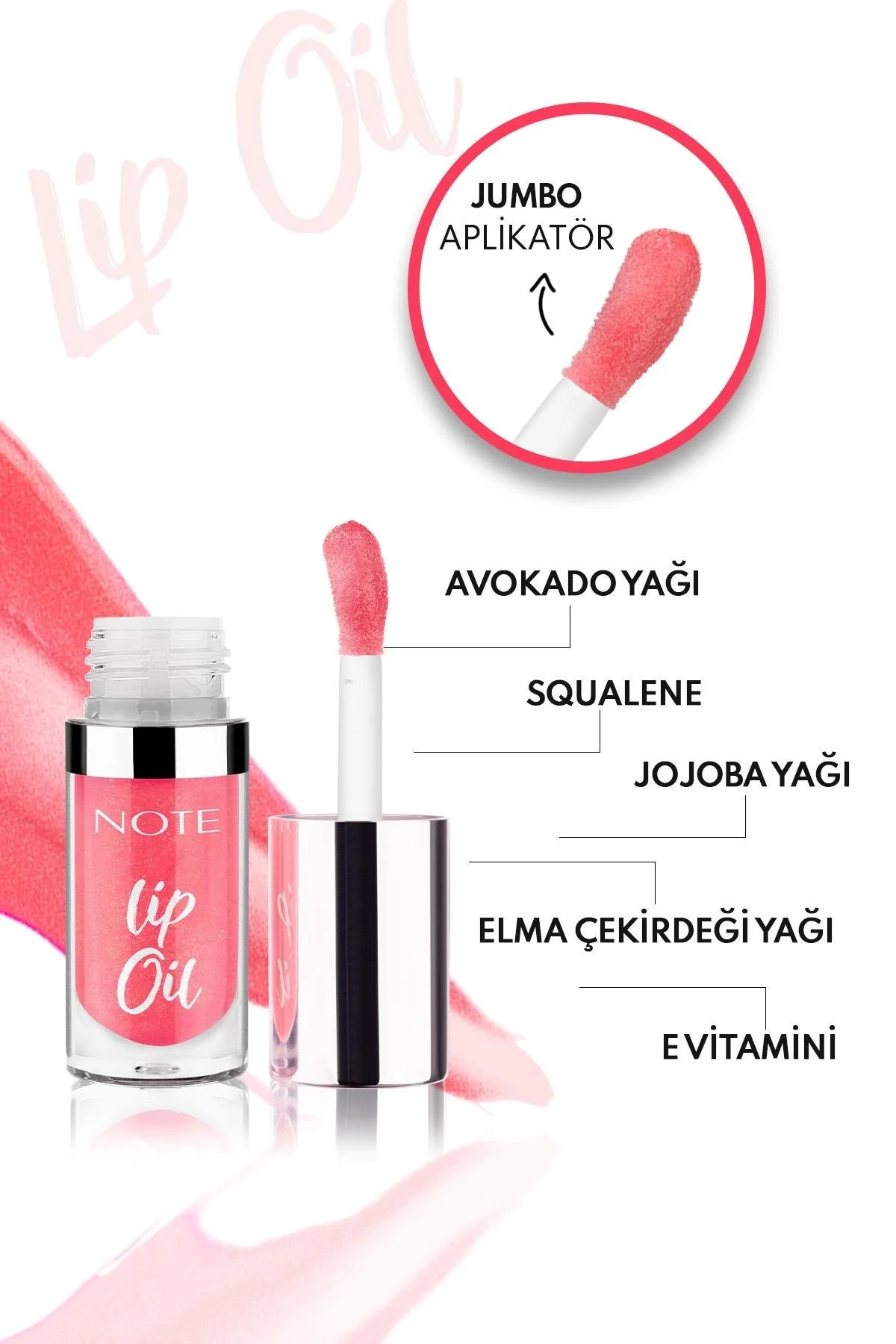 Note Lip Oil 20 Pink for Me, Moisturizing Lip Gloss Oil - ורוד 4