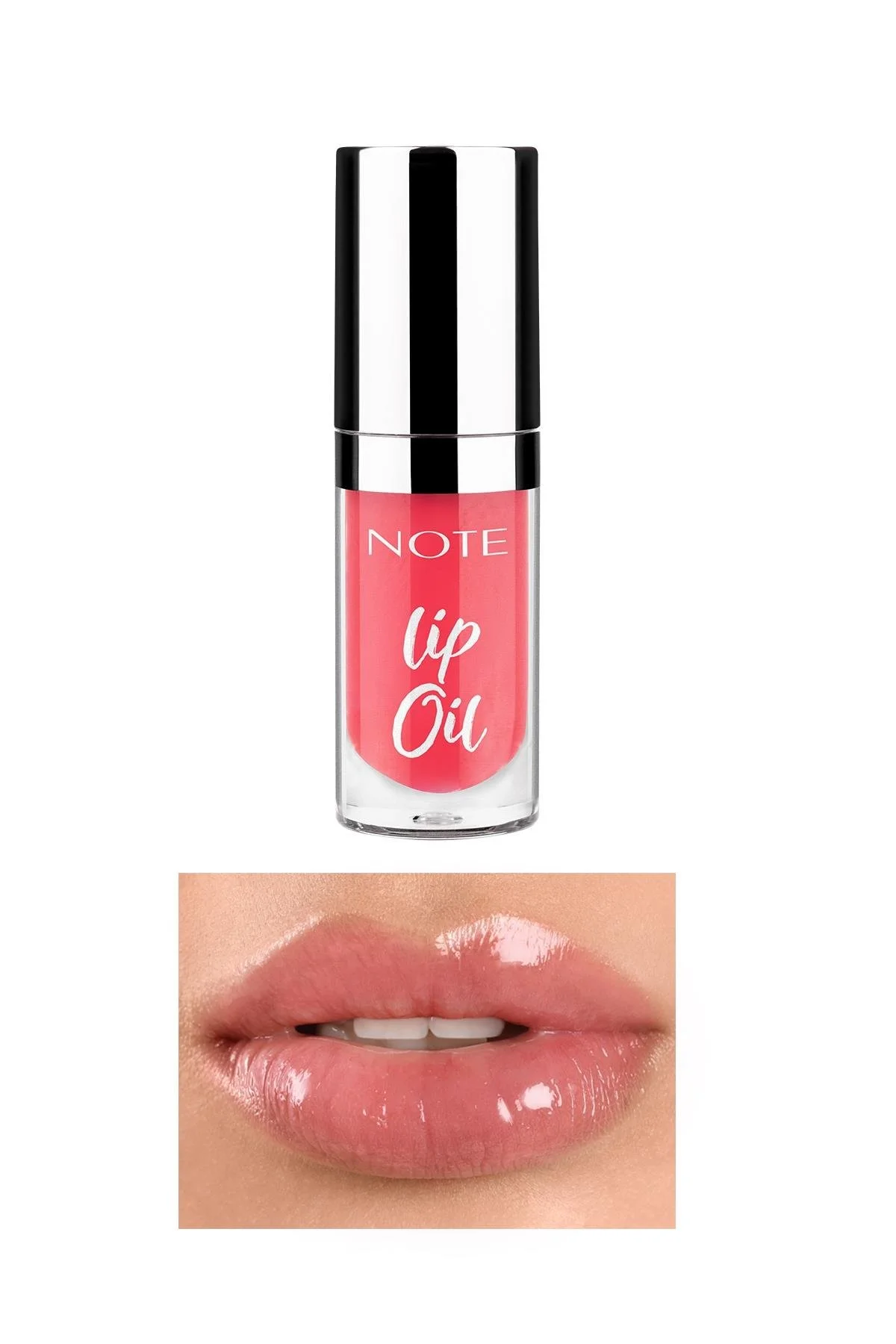 Note Lip Oil 10 Baby Pink, Moisturizing & Glowing Lip Oil - ורוד 2
