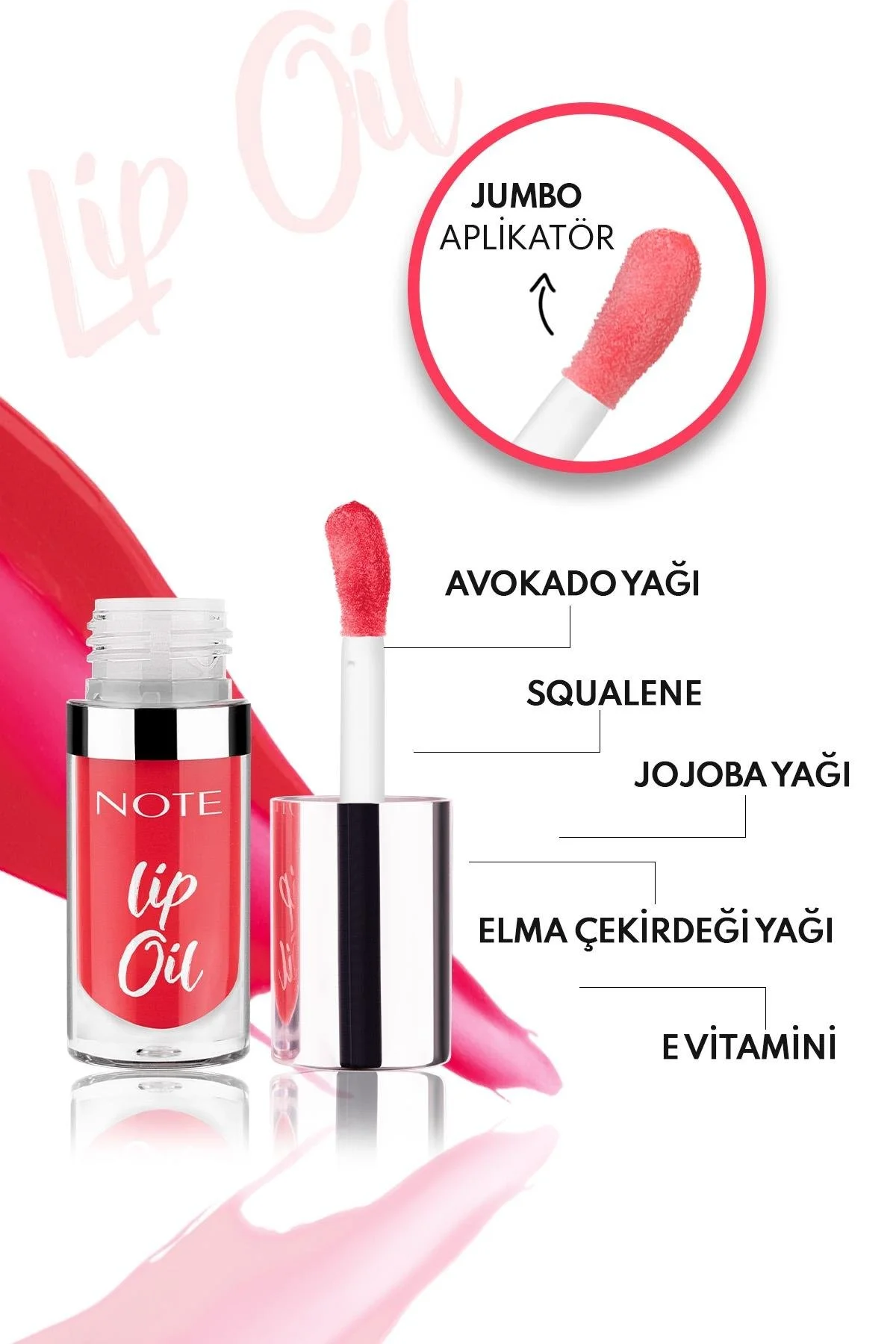 Note Lip Oil 40 Red Sugar, Moisturizing Oil and Lip Gloss - אדום 5