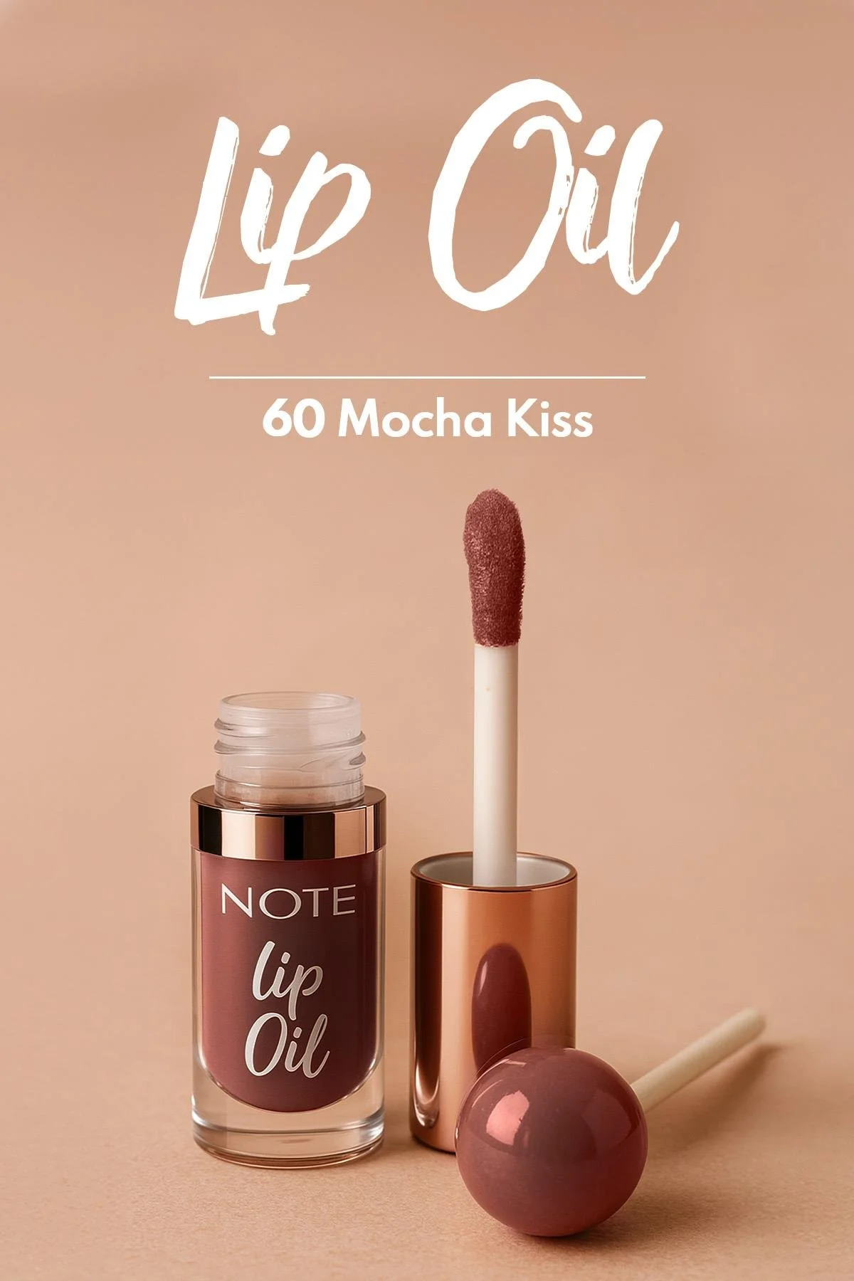 Note Lip Oil 60 Mocha Kiss Moisturizing Lip Gloss Oil - חום 4
