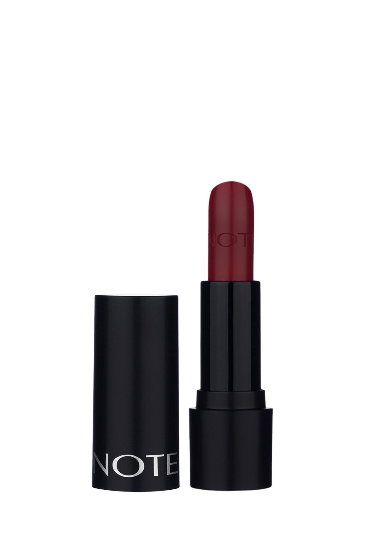 Note Deep Impact Lipstick 15 Way Note אדום, שפתון קרמי עם מרקם חצי מט - אדום