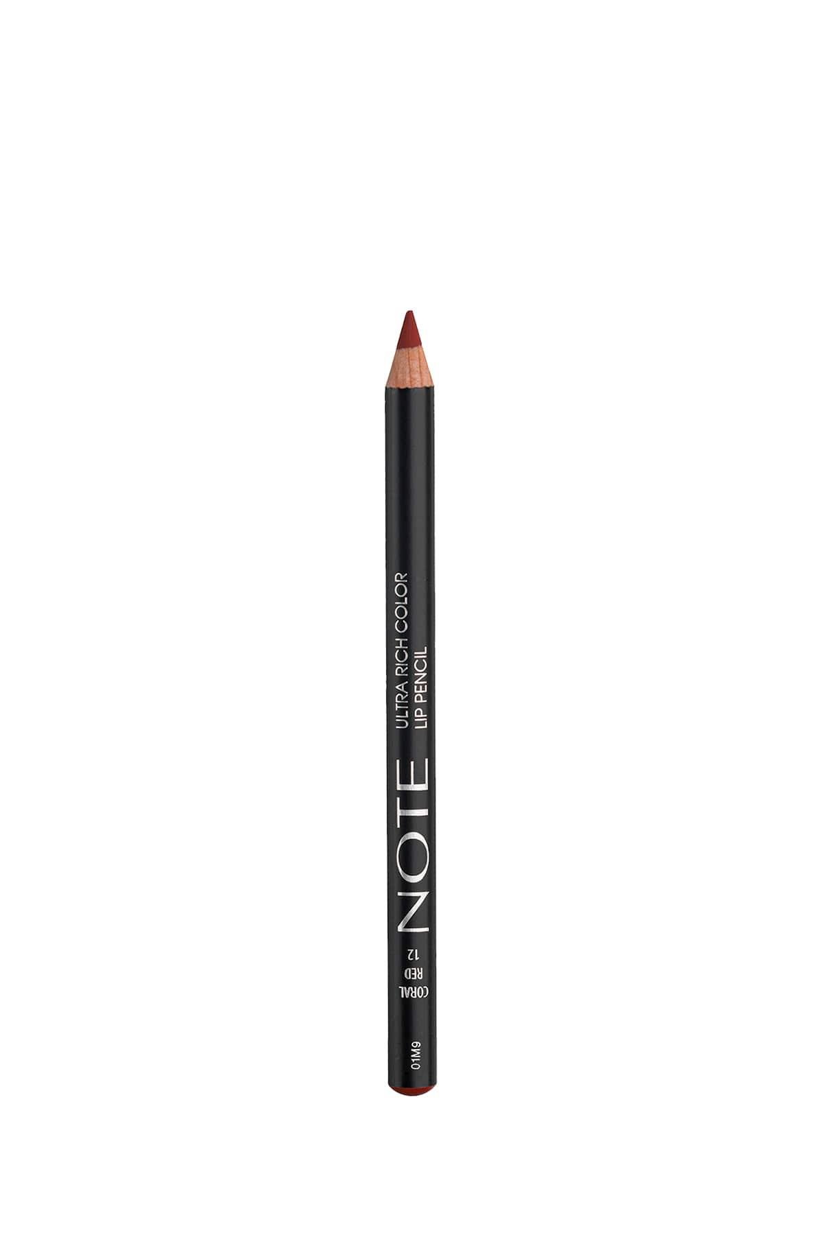 Note Ultra Rich Color Lip Liner מס' 12, אדום קורל