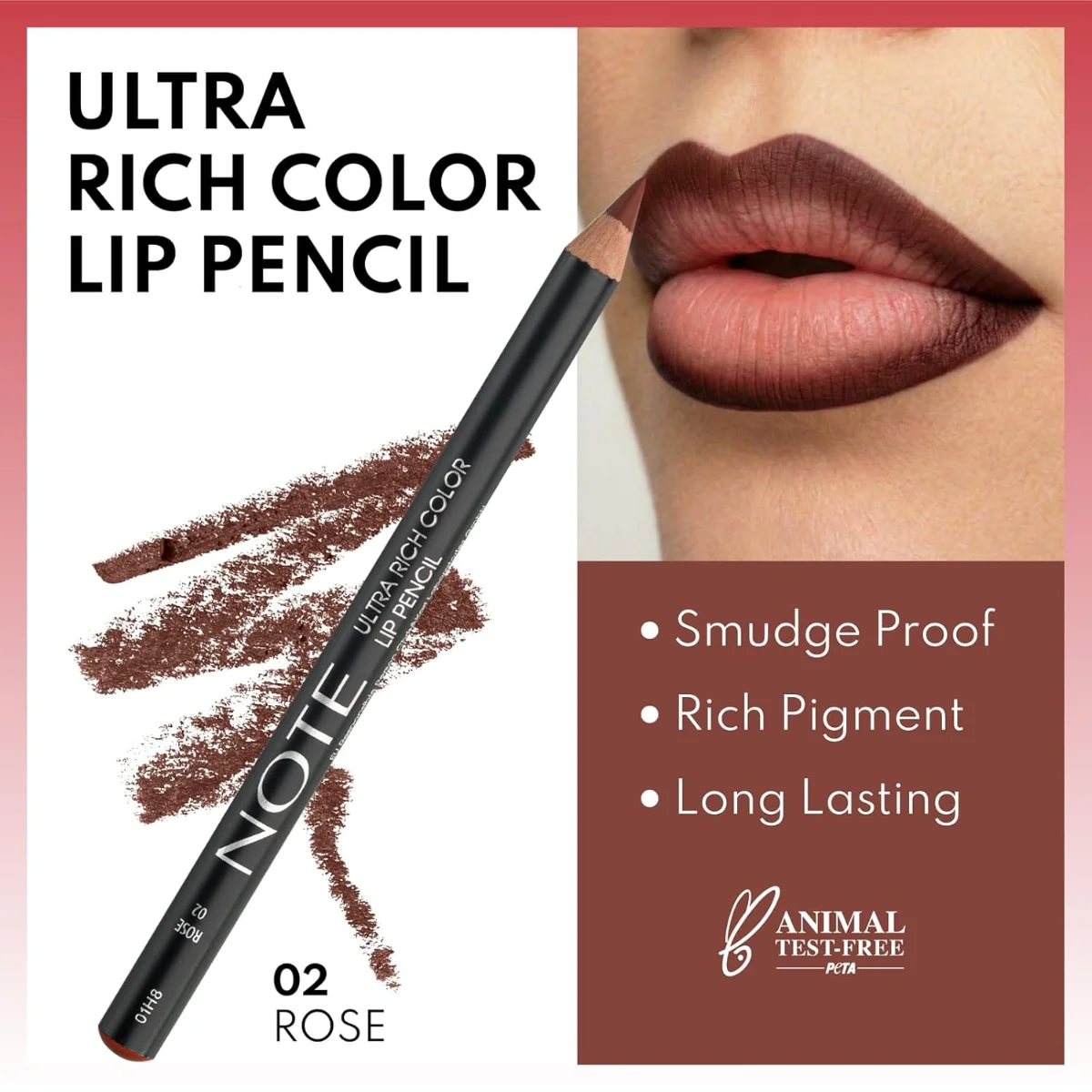Note Cosmetic Ultra Rich Color Lip Liner, מט 02 3