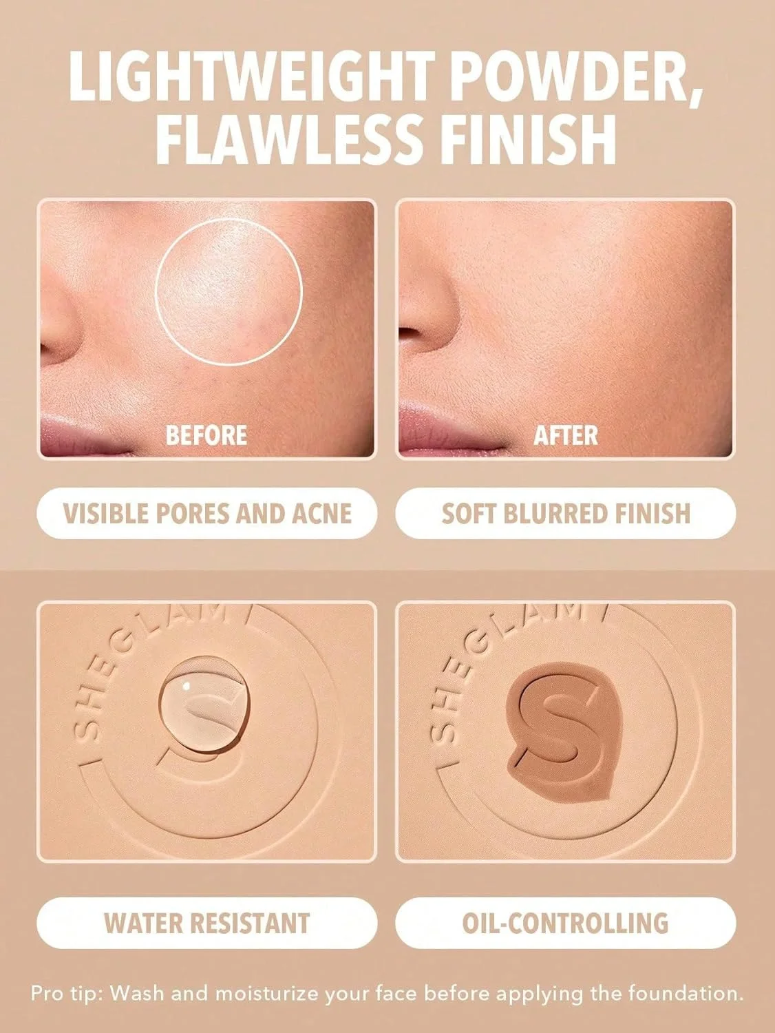 Shiglam High Coverage Powder Foundation - CHANTILLY 3