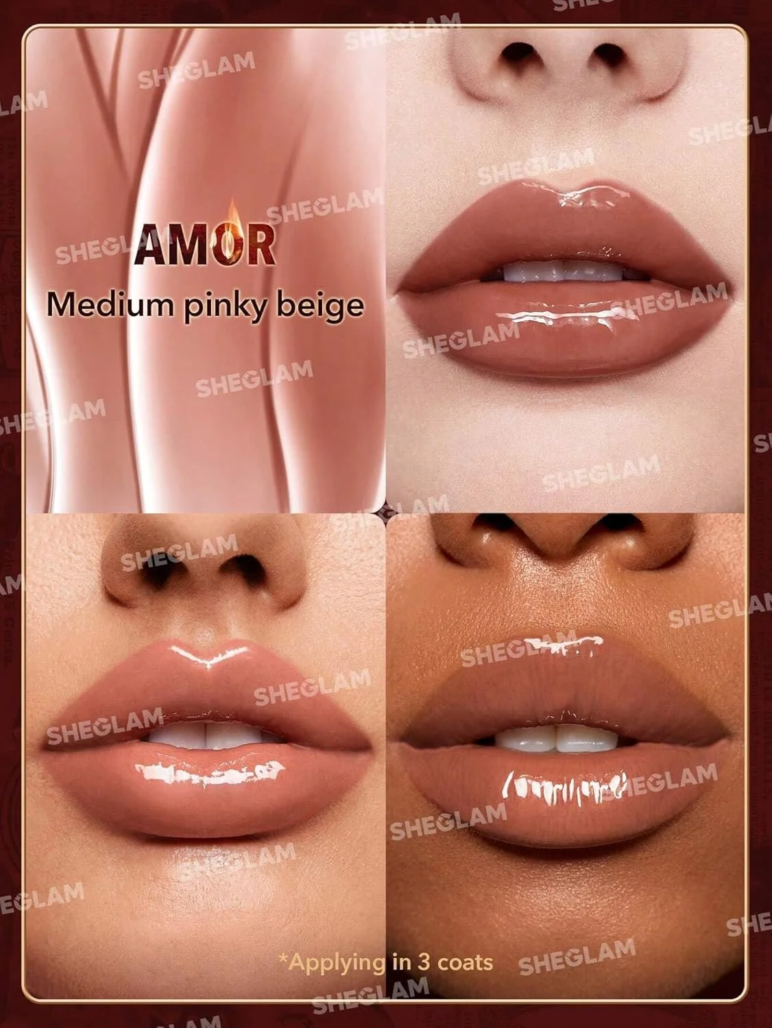 איפור שיגלאם Amber Rose Immortal Love ליפ גלוס מזין (AMOR) 3