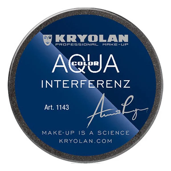 Kryolan Aquacolor Interferon 071G Black Glitter לציור פנים וגוף