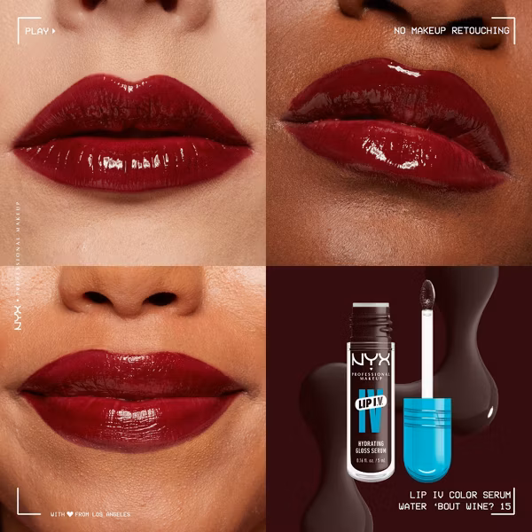 NYX Lip IV Hydrating Lip Gloss WATER BOUT WINE 1515 2