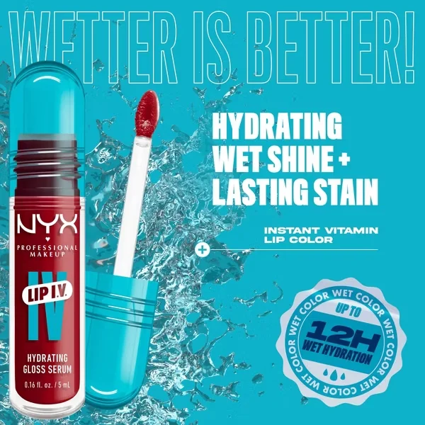 NYX Lip IV Hydrating Lip Gloss WATER BOUT WINE 1515 3