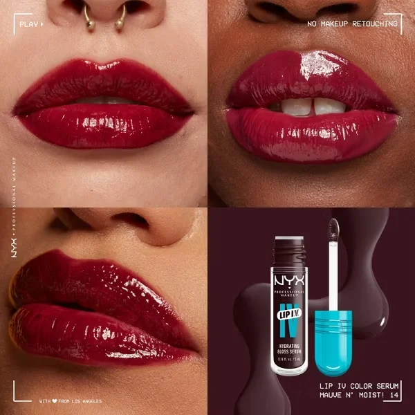 NYX Lip IV ליפ גלוס לחות MAUVE N MOIST 14 2