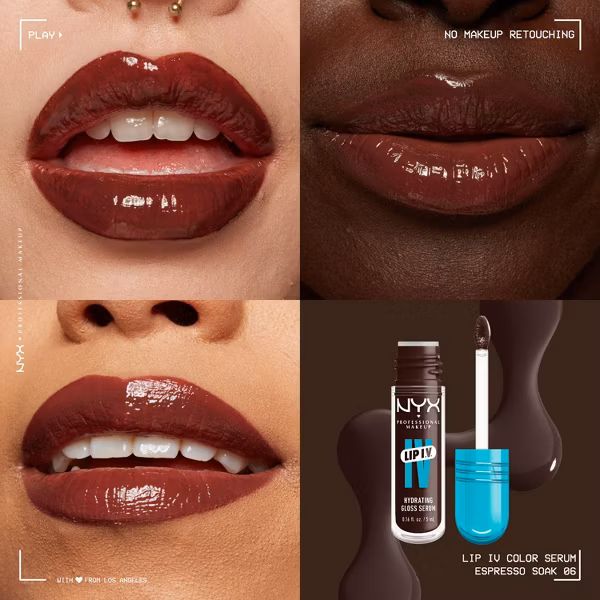 NYX Lip IV Hydrating Lip Gloss ESPRESSO SOAK 06 2