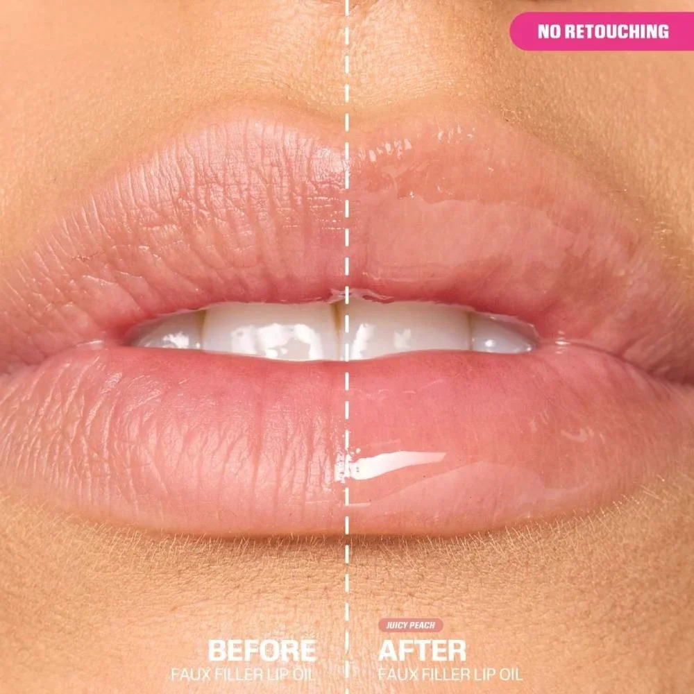 Huda Beauty Faux Filler Extra Shine Lip Gloss - JUICY PEACH 4
