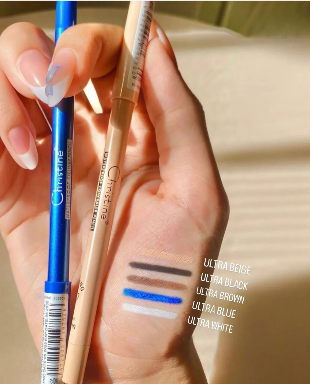 עיפרון אייליינר כריסטין בשישה צבעים, עמיד למים 2