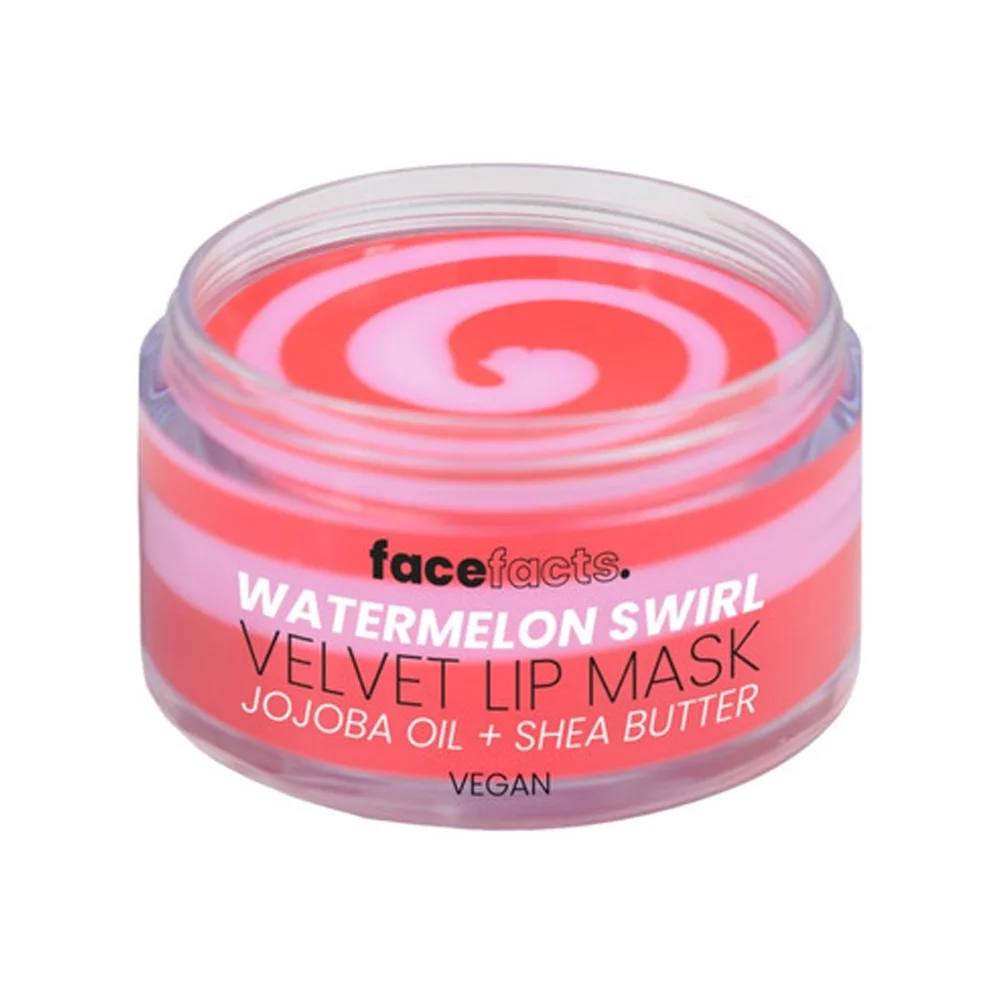Face Facts Velvet Swirl אבטיח מסיכת שפתיים עם שמן חוחובה וחמאת שיאה - 20 גרם