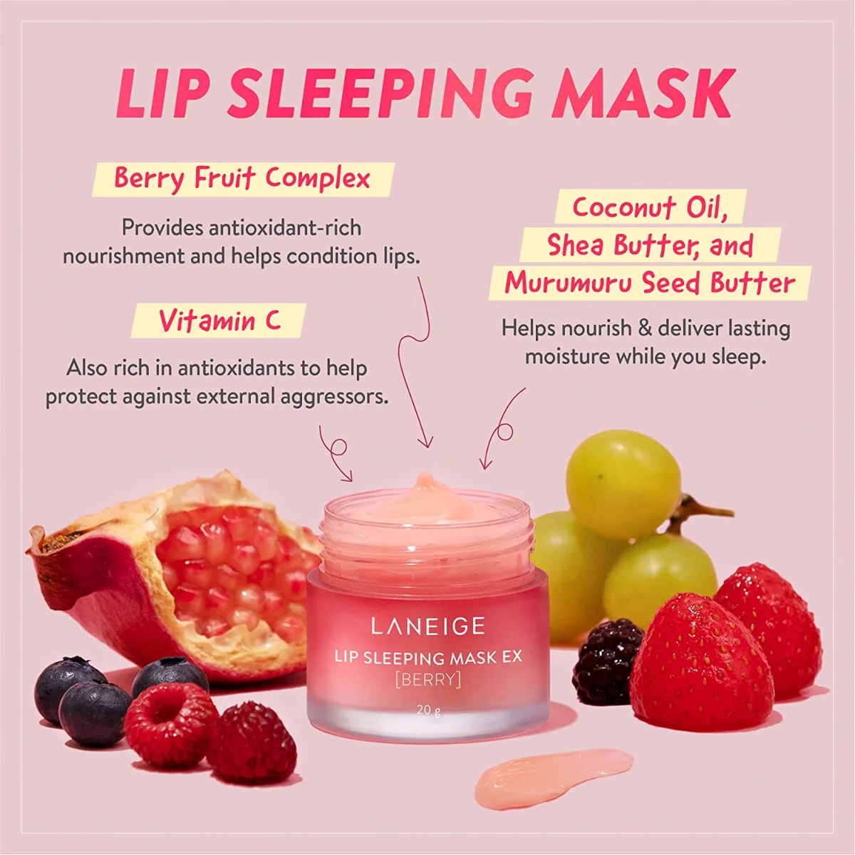 Lange EX Lip Sleeping Mask - ברי 20 גרם 3