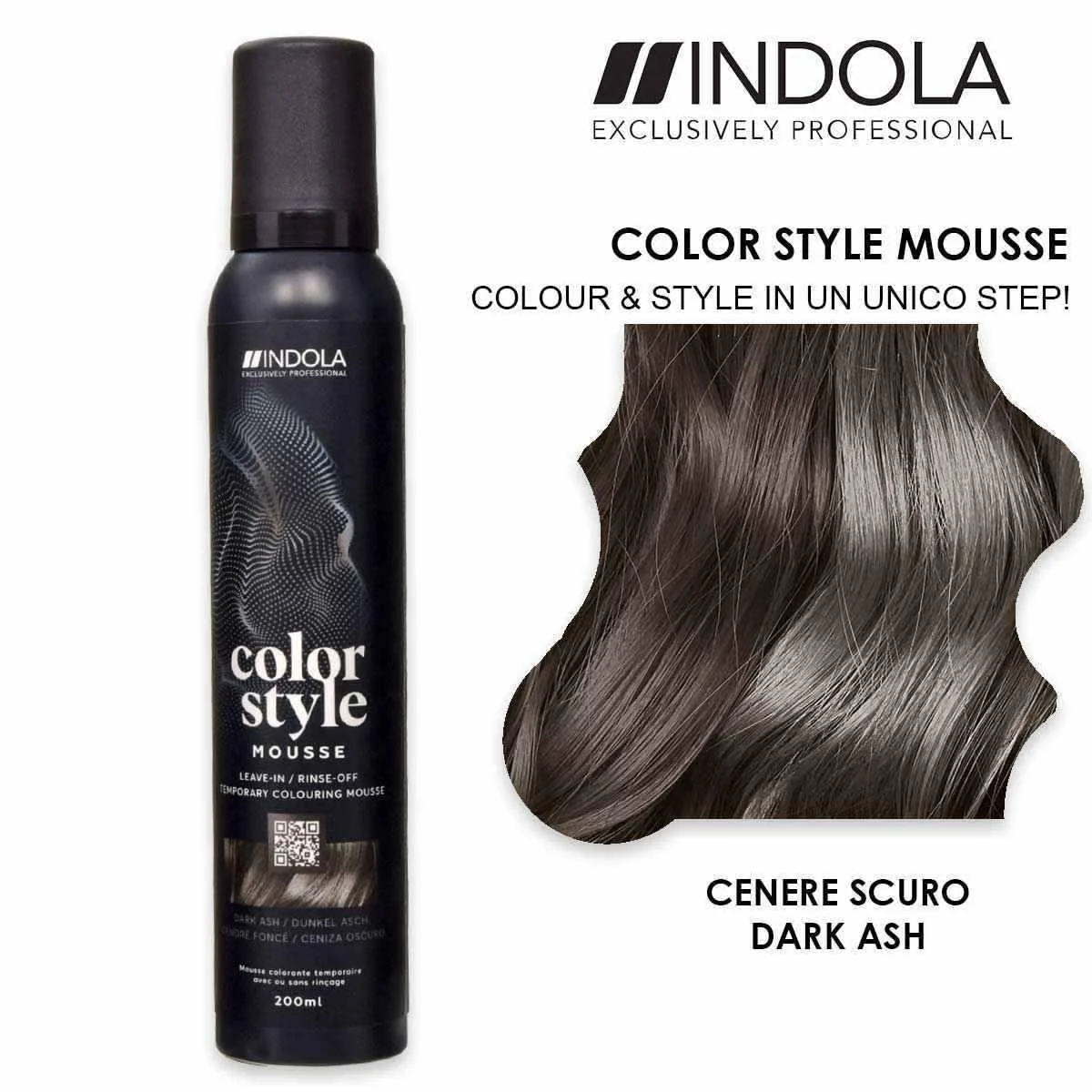 Indola Color Style Mousse, DARK ASH 3