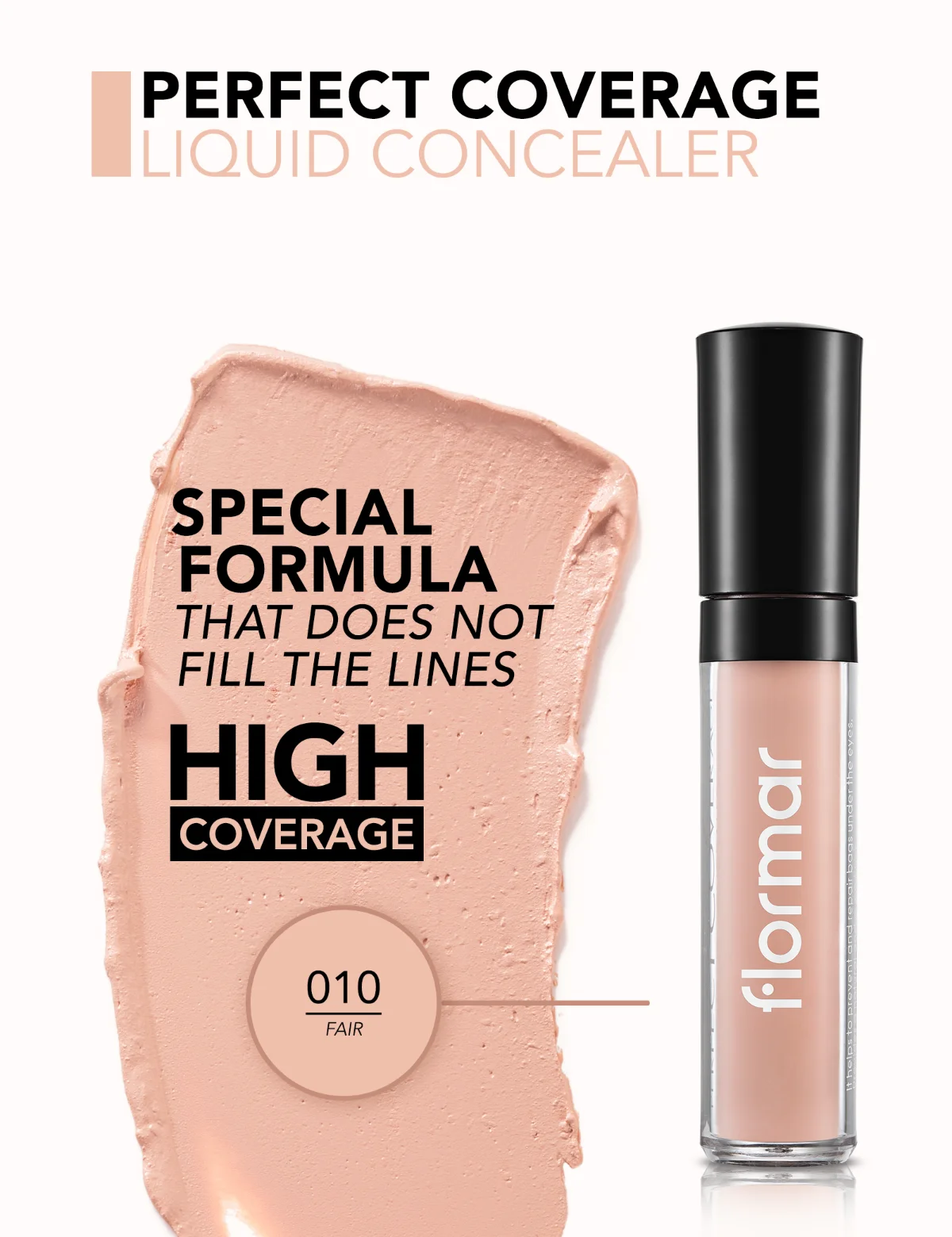 FLORMAR Perfect Coverage Concealer 010 הוגן 3