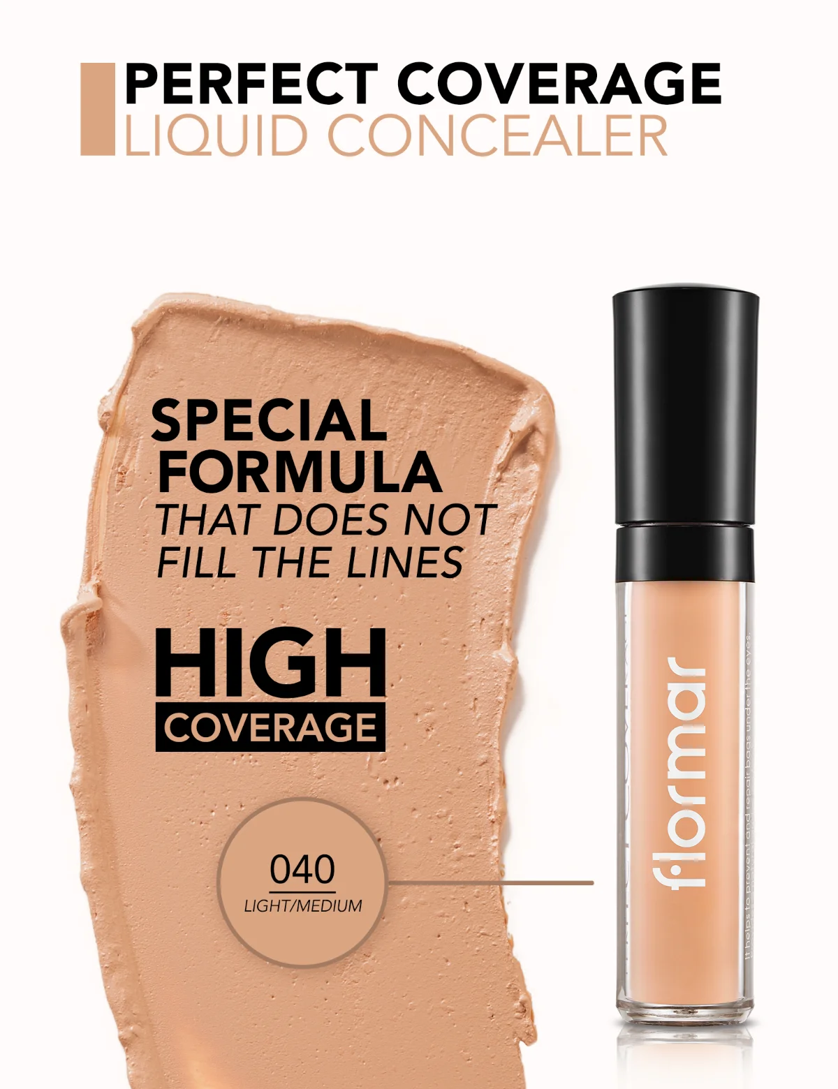 FLORMAR Perfect Coverage Concealer 040 Light/Medium 3