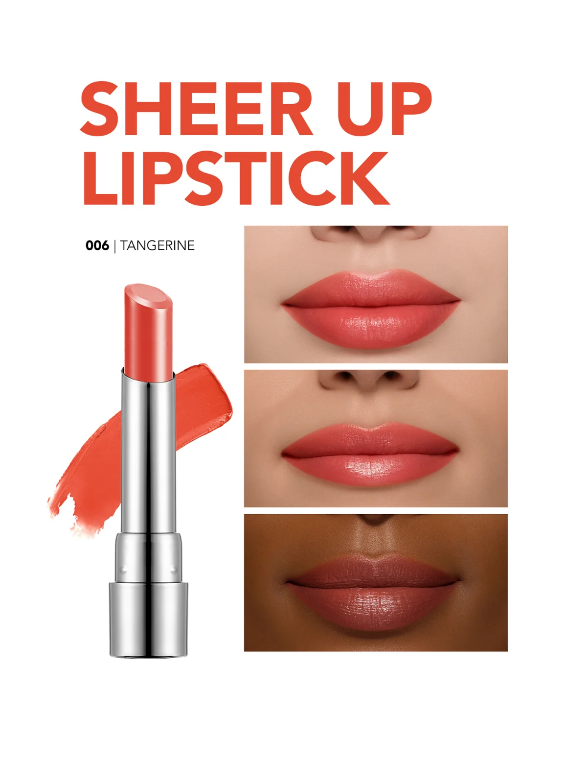 Flormar Sheer Up Lipstick 006 Tangerine 3