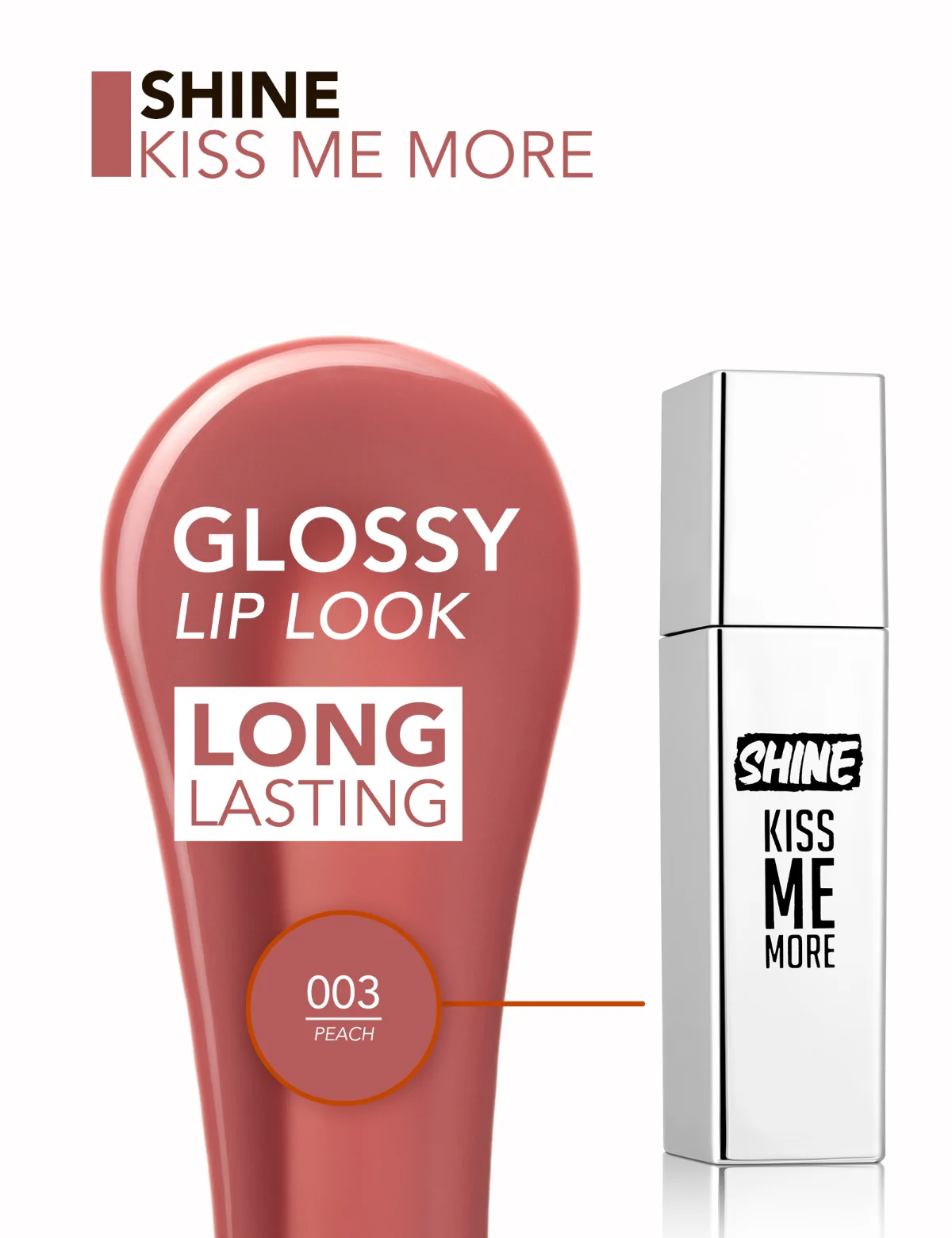 Flormar Shine Kiss Me More Lip Tattoo 003 Peach 4