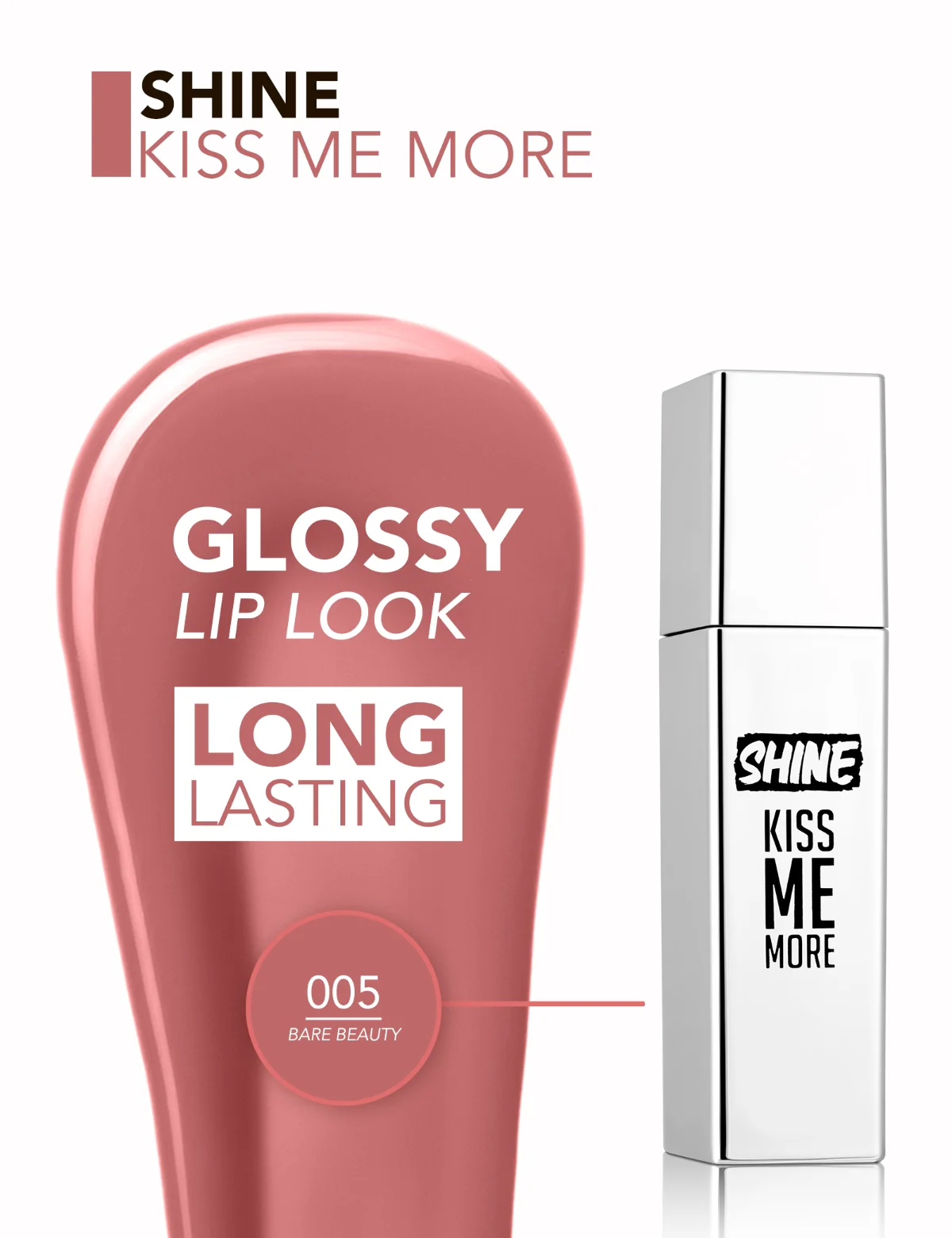 Flormar Shine Kiss Me More Lip Tattoo 005 Bare Beauty 4