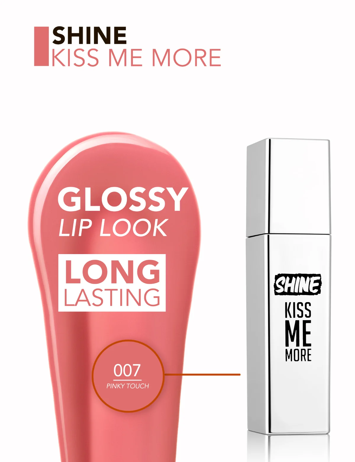 Flormar Shine Kiss Me More Lip Tattoo 007 Pinky Touch 4