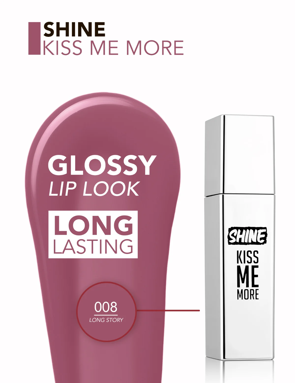 Flormar Shine Kiss Me More Lip Tattoo 008 סיפור ארוך 4