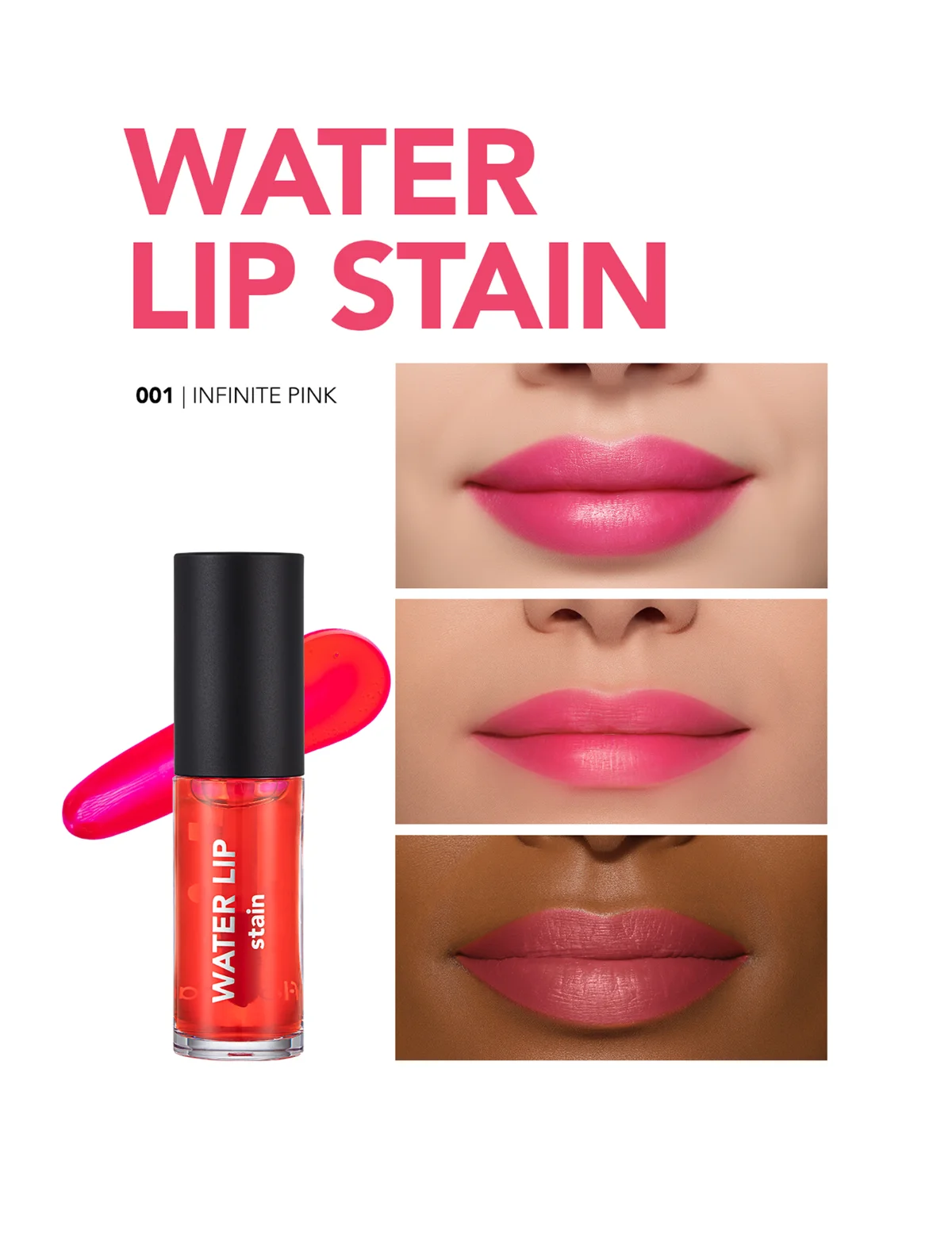 Flormar Water Lip Stain 001 Infinite Pink 4