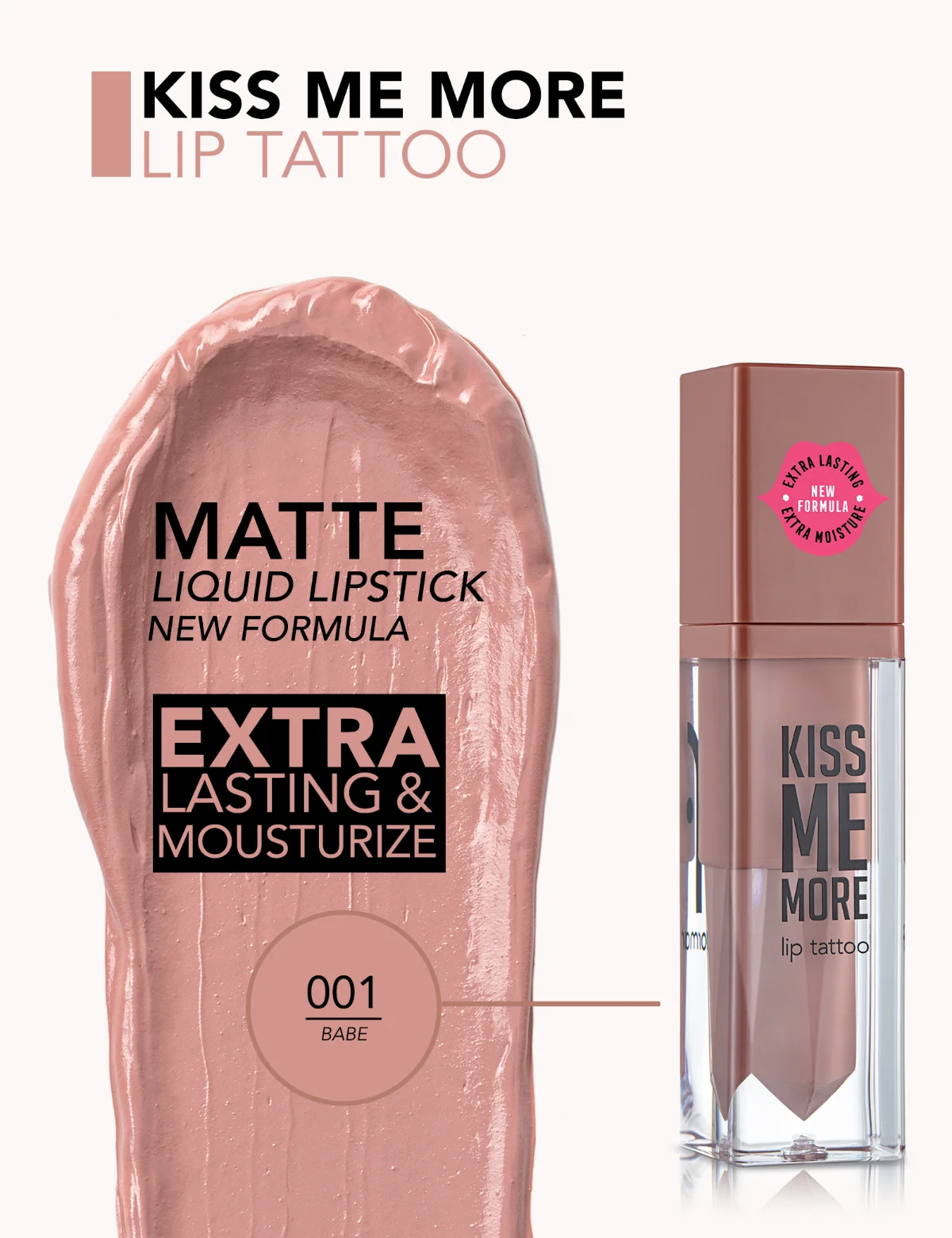 Flormar Kiss Me More Lip Tattoo 001 בייב 3