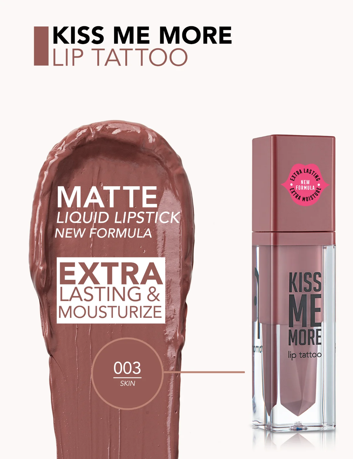 Flormar Kiss Me More Lip Tattoo 003 Skin 3