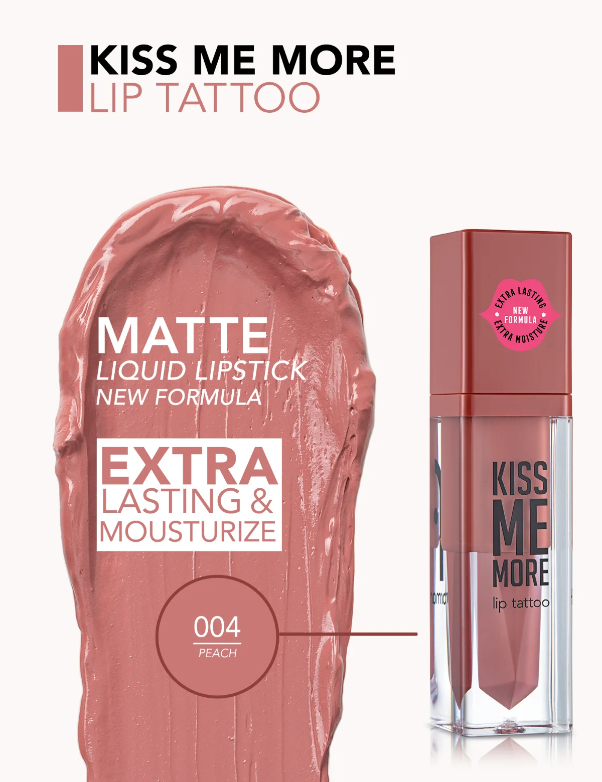 Flormar Kiss Me More Lip Tattoo 004 Peach 3