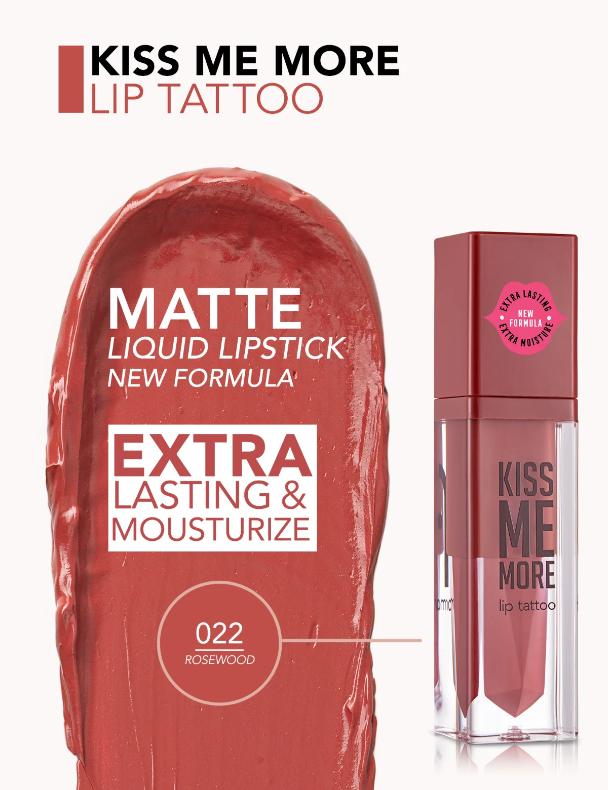 Flormar Kiss Me More Lip Tattoo 022 Rosewood 3