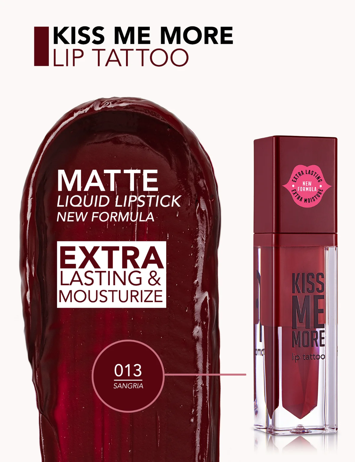 Flormar Kiss Me More Lip Tattoo 013 Sangria 3