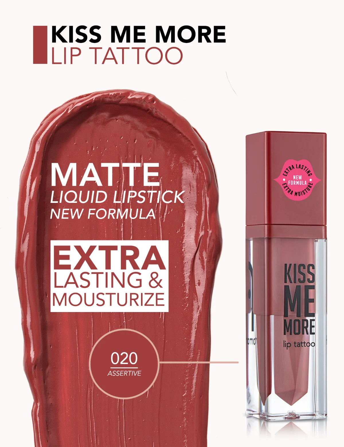 Flormar Kiss Me More Lip Tattoo 020 אסרטיבי 3
