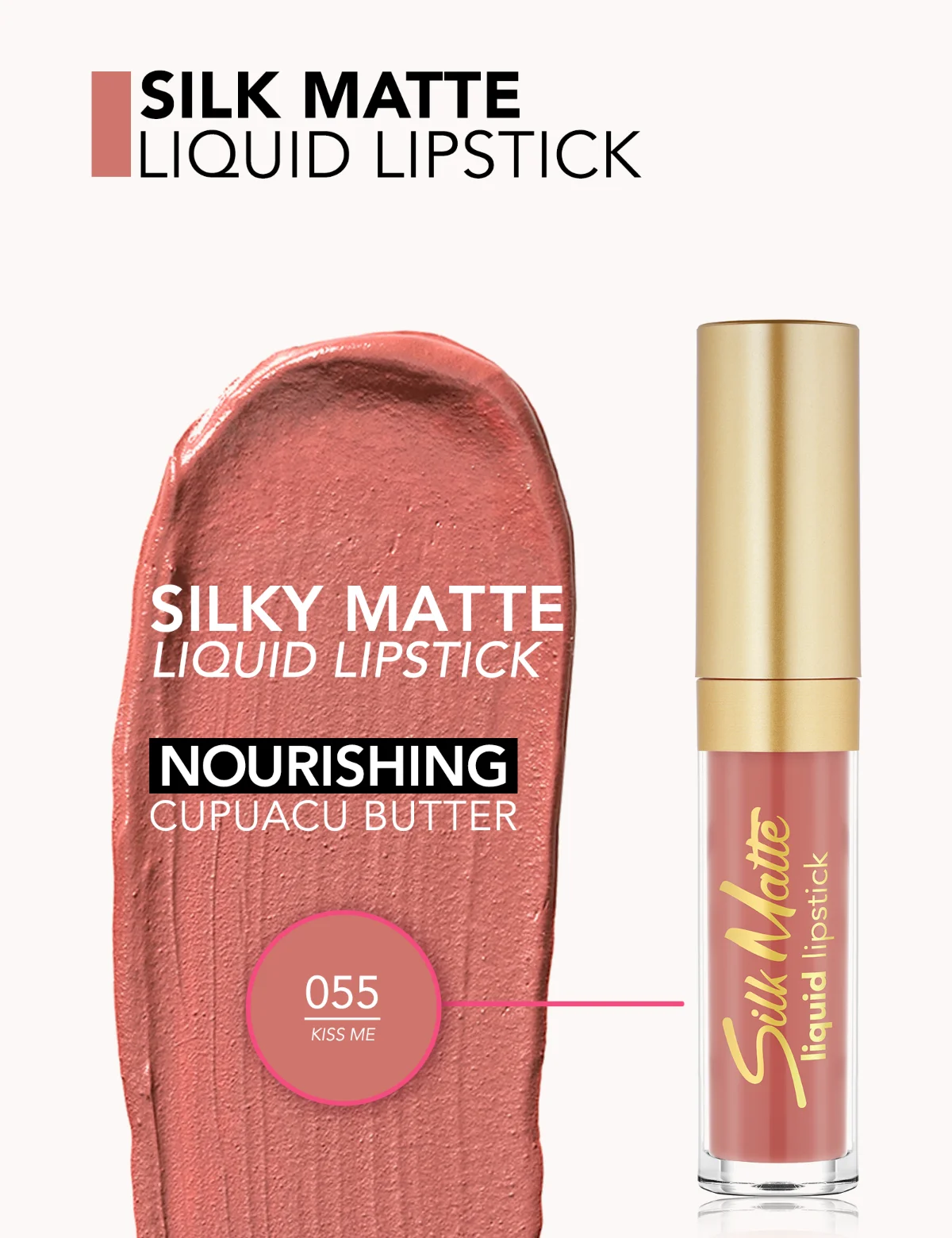 Flormar Silk Matte Liquid Lipstick 055 Kiss Me 3