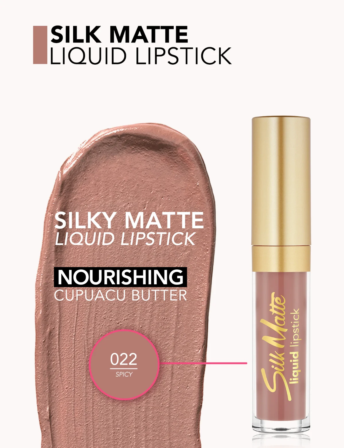 Flormar Silk Matte Liquid Lipstick 022 Spicy 3