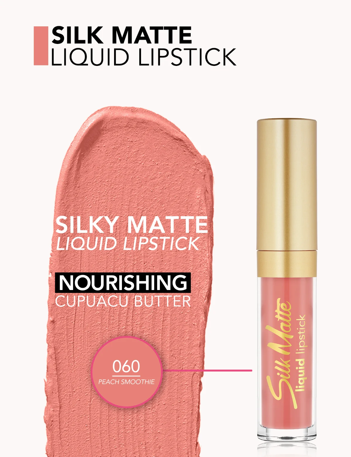 Flormar Silk Matte Liquid Lipstick 060 שייק אפרסק 3