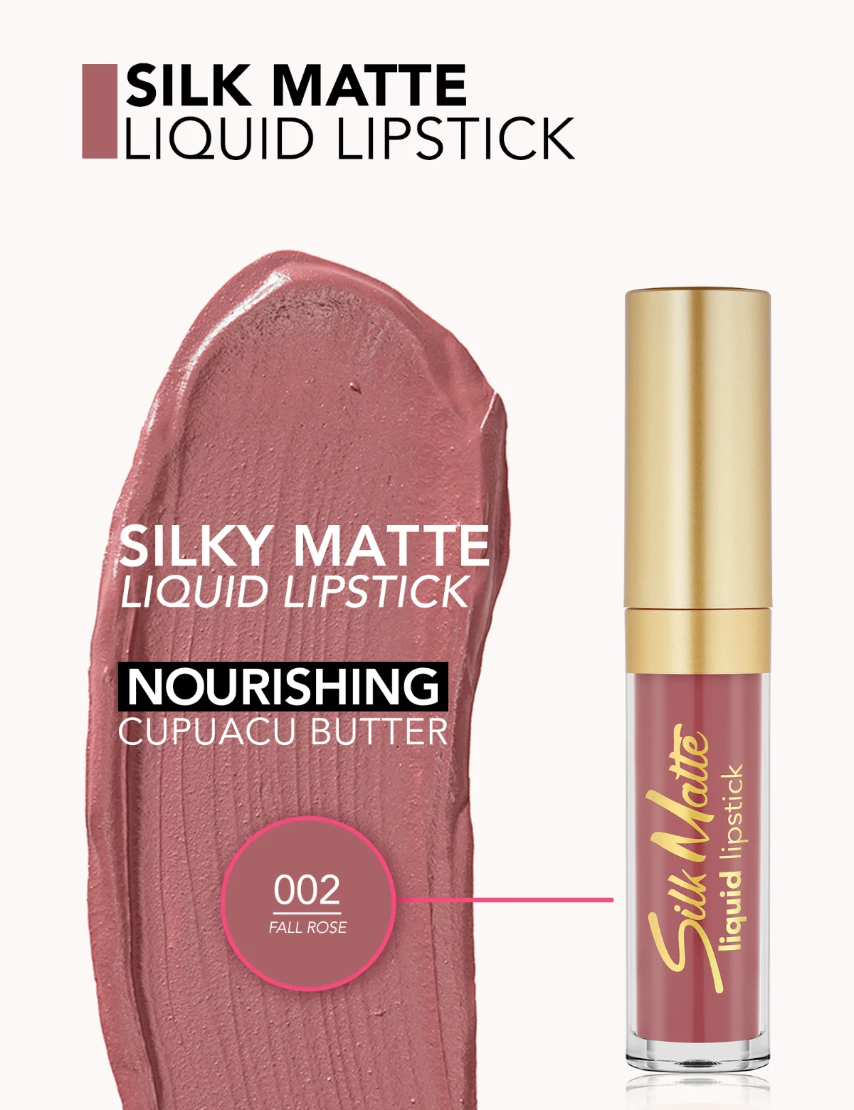 Flormar Silk Matte Liquid Lipstick 002 Fall Rose 3