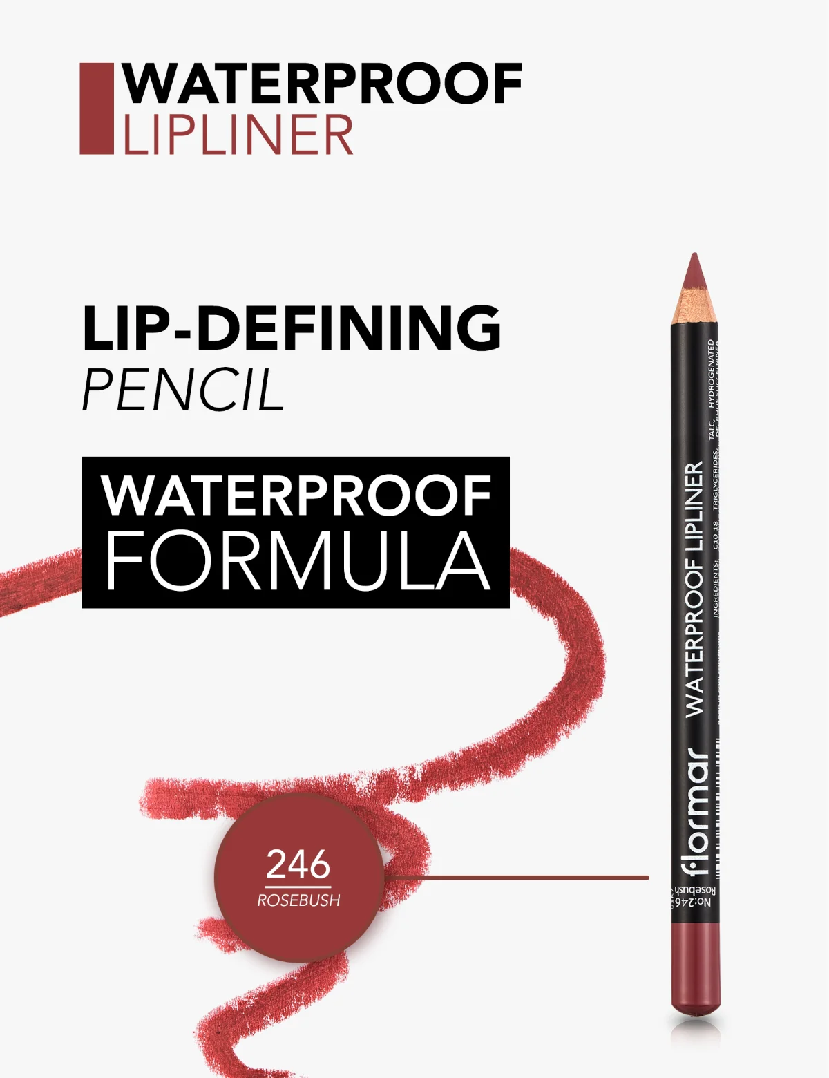 FLORMAR Lipliner עמיד למים 246 Rosebush 4