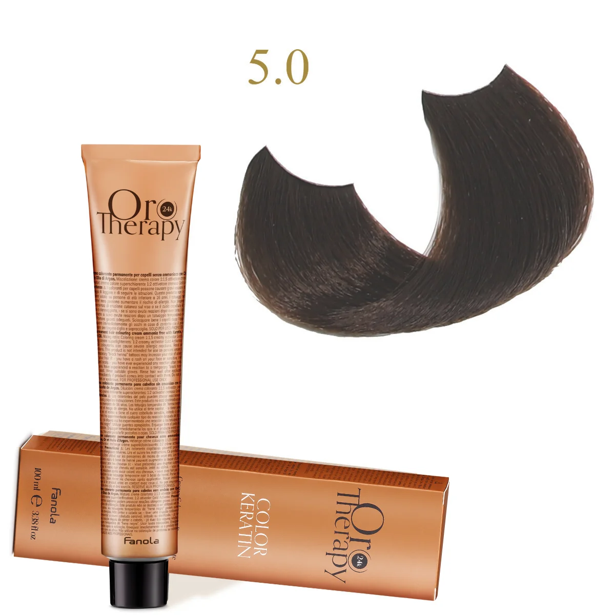Oro Therapy קרטין 100 מ"ל (ללא אמוניה) 5.0 צבע ערמונים בהיר