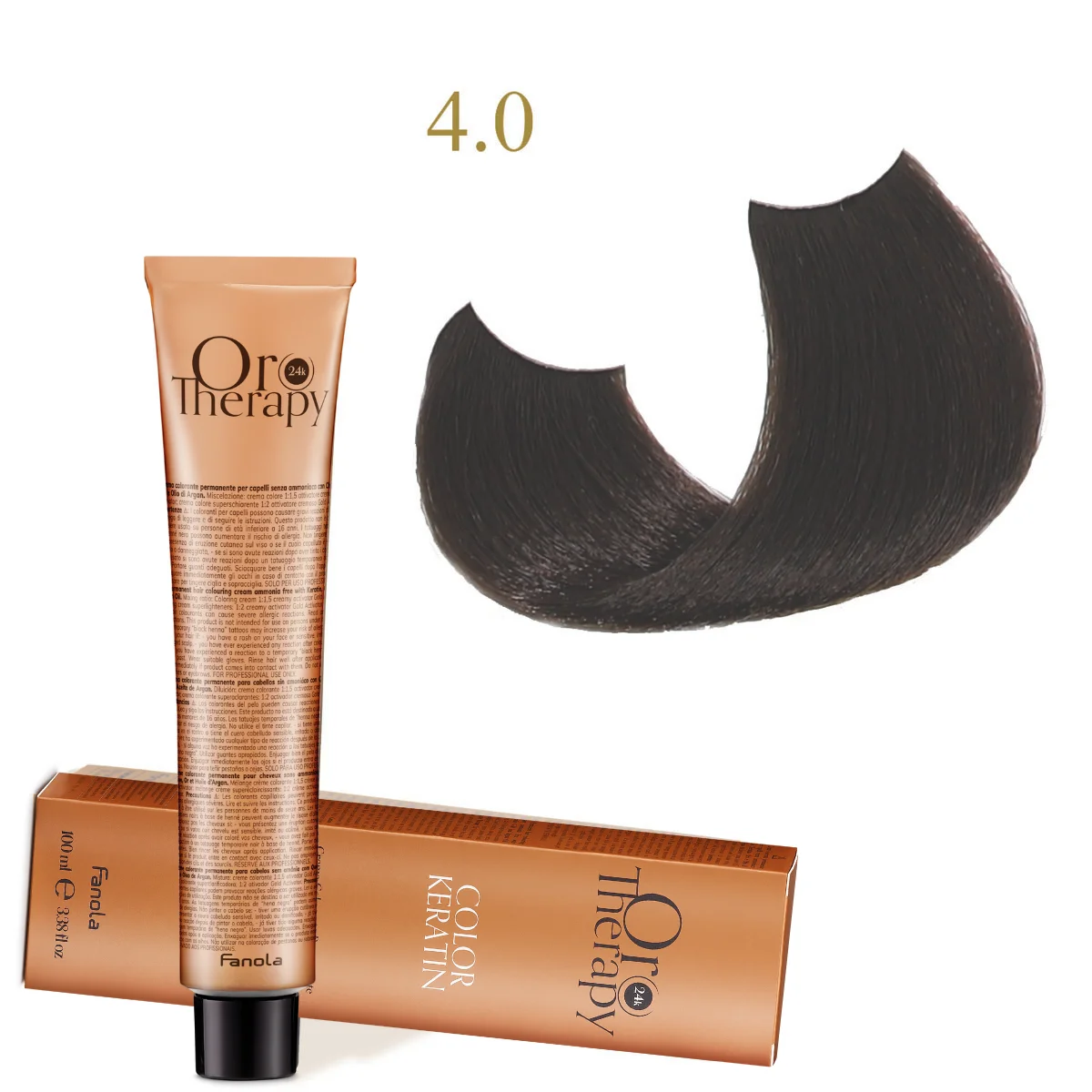 Fanola Oro Therapy צבע שיער ללא אמוניה 4.0 חום ערמונים 100 מ"ל