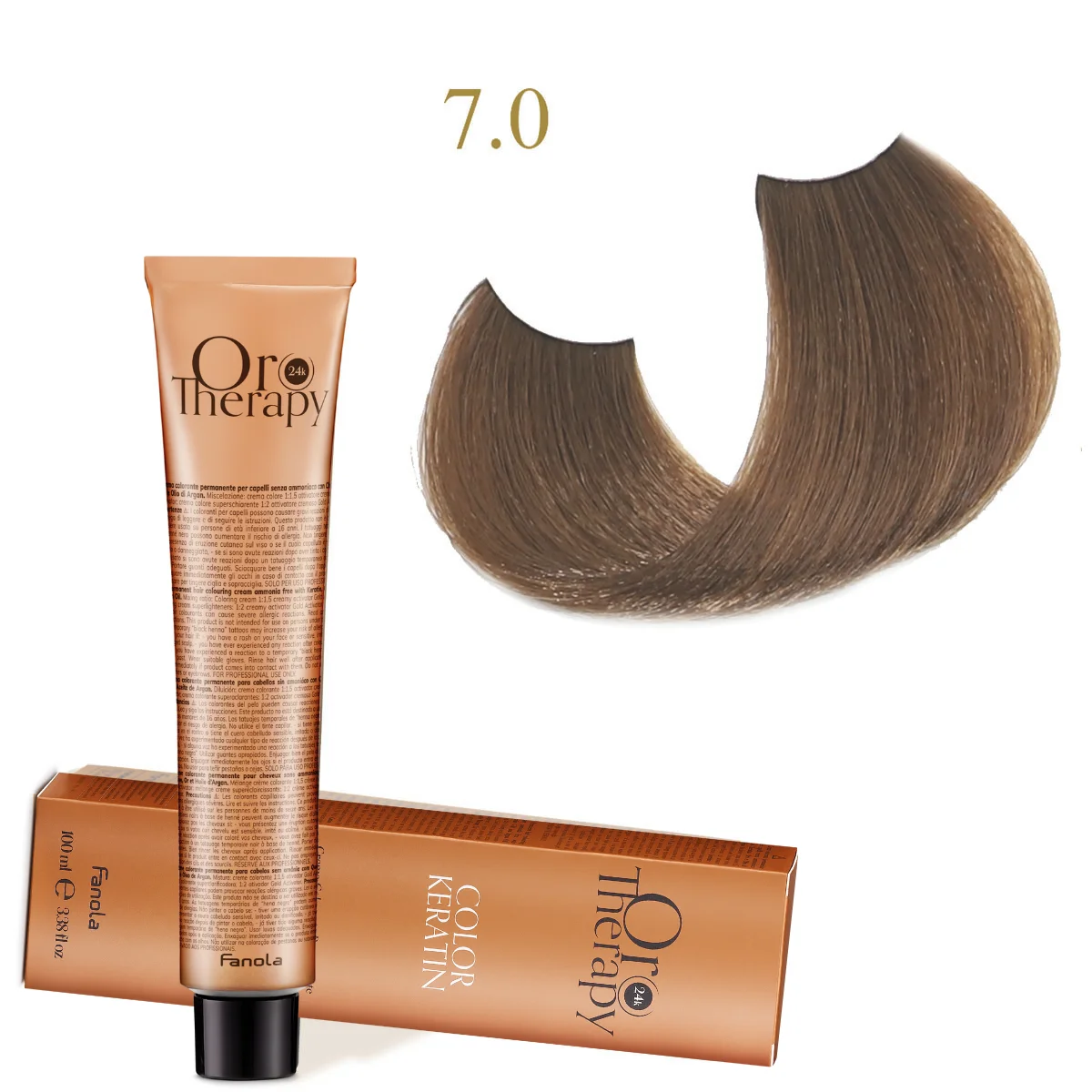 Oro Therapy, קרטין 100 מ"ל (ללא אמוניה), בלונד 7.0
