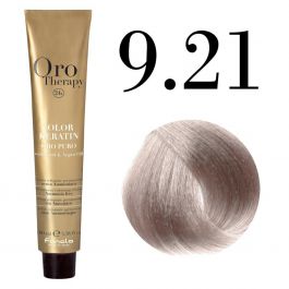 Oro Therapy צבע שיער 100 מ"ל ללא אמוניה מס' 9.21 בלונדינית סגולה אשי בהירה מאוד