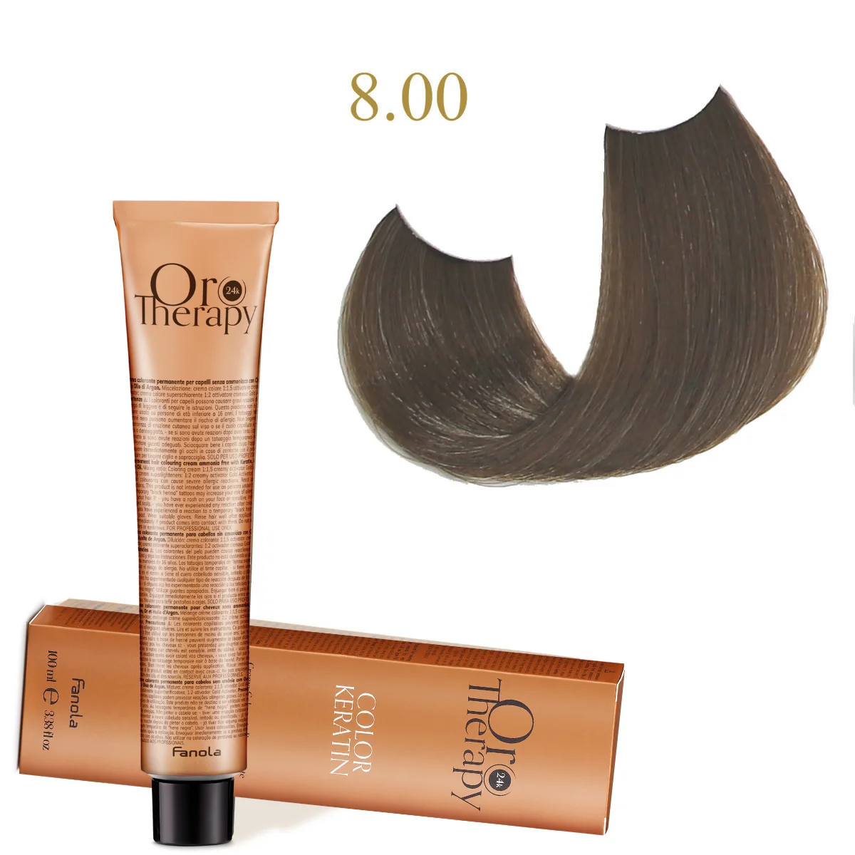 Oro Therapy 24K קראטין 100 מ"ל (ללא אמוניה) 8.00 בלונד בהיר אינטנסיבי