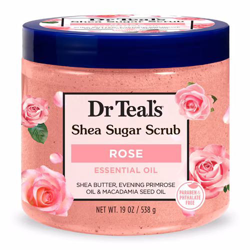 Dr Teal's Shea Butter Sugar Scrub - שמן אתרי ורד