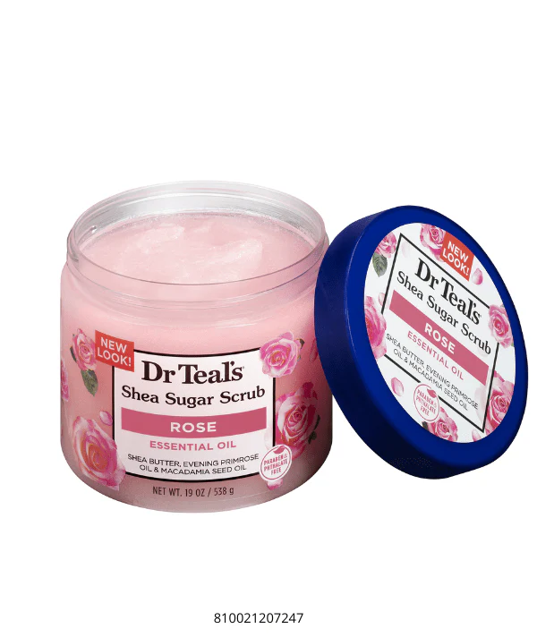 Dr Teal's Shea Butter Sugar Scrub - שמן אתרי ורד 2