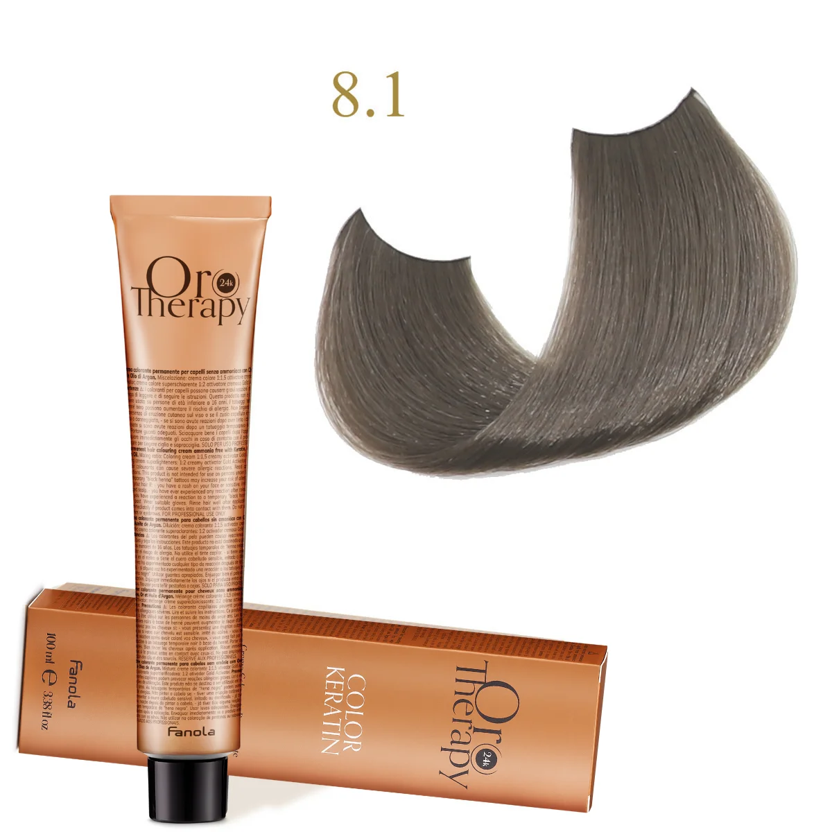Oro Therapy קרטין 100 מ"ל (ללא אמוניה) 8.1 בלונד אפר בהיר